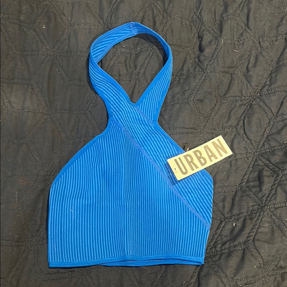 Urban Outfitters Blue Ribbed Crop Top